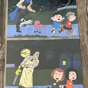2 Bam! Charlie Brown/Peanuts & Leatherface & Shredder signed 8x10 Art Prints